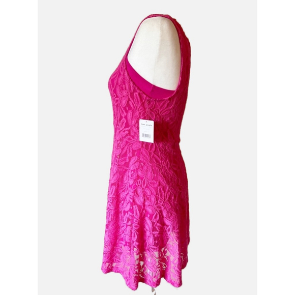 NWT! Free People Lace Swing Dress Hot Pink Size S 2-Piece - Picture 4 of 10